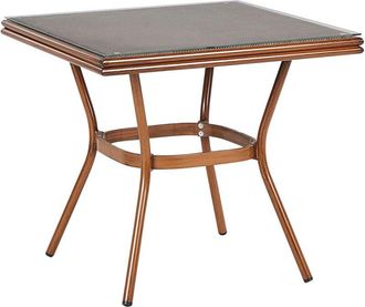 Beliani Beliani - Square Garden Table Aluminium Frame 80 x 80 cm Tempered Glass Top Caspri ii