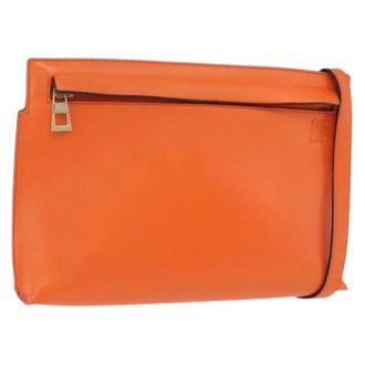 Loewe Pre-owned Shoulder Bag - Dames - Pre-owned - Oranje - Maat: ONE Size Leer
