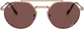 Ray-Ban Jack Titanium round-frame sunglasses - unisex - Titanium - 51 - Gold
