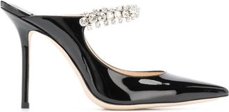 Jimmy Choo London Sandalen met Kristallen Band - Zwart - Dames - Muiltjes - Zwart - 36 EU - Leer - Schoenen