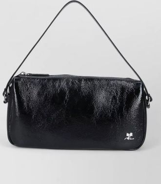 Courr&egrave;ges rectangular shoulder bag glossy finish strap