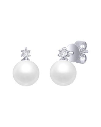 Sabrina Designs 14K 2.54 Ct. Tw. Diamond & Pearl Pearl Stud Earring