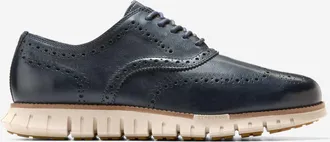 Cole Haan Mens Zer&oslash;grand Remastered Wingtip Oxford Shoes - Blue Size 10.5