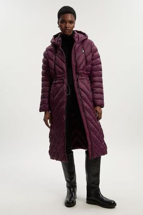 Karen Millen Lightweight Knee Length Packable Coat in Berry at Nordstrom, Size 10