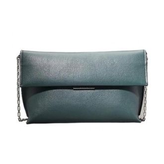 Calvin Klein Tassen, Dames, Groen, ONE Size, Leer, Lineaire Schoudertas