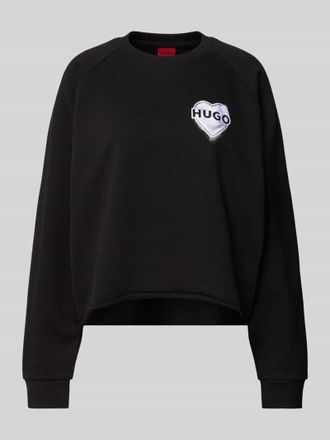 HUGO BOSS Sweatshirt aus reiner Baumwolle mit Raglanärmeln Modell Darace in Black, Größe XS