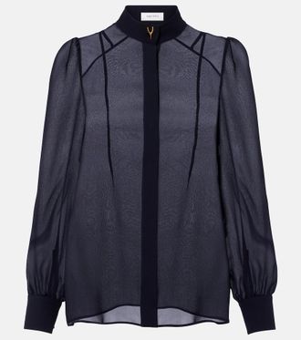 Alexander McQueen Camicia Wishbone in cr&ecirc;pe de chine di seta