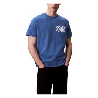 Calvin Klein Jeans T-Shirts, male, Blue, Size: M Sport Logo T-Shirt