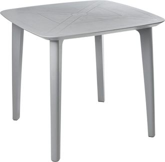 Beliani Mesa De Jard&iacute;n De Material Sint&eacute;tico De 4 Plazas Resistente A La Intemperie Al Aire Libre Patio Gris Claro Sorico