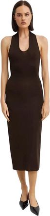 Khaite Coraline Halter Dress - Dames - Casual kleedjes - Bruin - S - Kleedjes