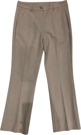 Herno Pantaloni a Trombetta - Dames - Broeken - Beige - Maat: L Wol