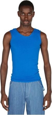 Mainline:RUS/Fr.CA/DE Asymmetrische Tanktop - Heren - Tops zonder mouwen - Blauw - XL - Katoen - Tops