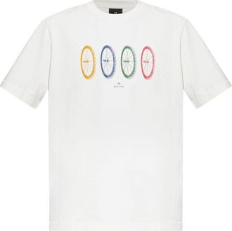 Paul Smith T-shirt con stampa Wheels - Bianco