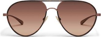 Quay Say Less 59mm Aviator Sunglasses in Dark Tort/Brown Fawn at Nordstrom