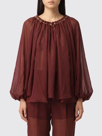 Zimmermann Blusa in seta trasparente con maniche a palloncino
