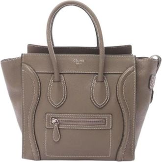 Celine Pre-owned Handbags, female, Gray, Size: ONE SIZE Pre-owned Vintage Leather Handbag