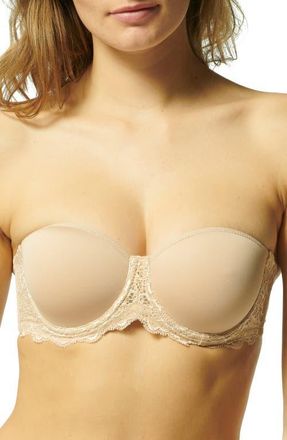 Simone Pérèle Caresse Strapless Underwire Bra in Peau Rose at Nordstrom, Size 38E