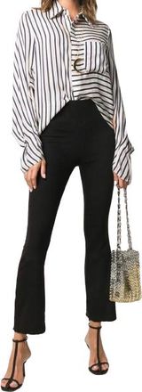 SPRWMN Black Suede Flared Ankle Crop Leggings Size XS