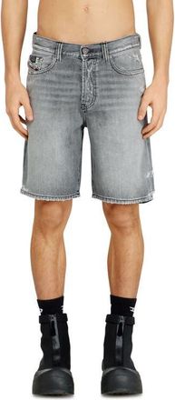 Diesel Regular-Short Distressed Denim Shorts in 008 - Black/Denim at Nordstrom, Size 34