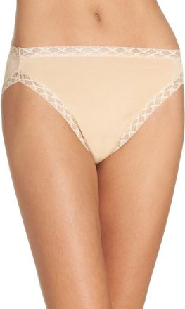 Natori Bliss Cotton French Cut Briefs in Cosmetic at Nordstrom, Size Medium