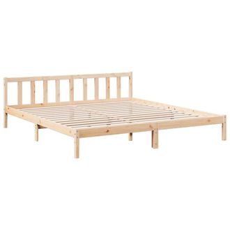 Berkfield Home Decorative Extra Long Bed Frame without Mattress 180x220 cm Solid in Natural