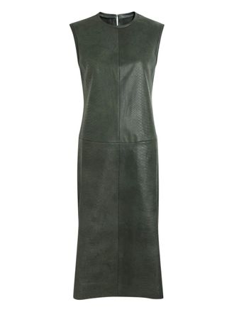 Stouls Caro python-effect leather midi dress - Green