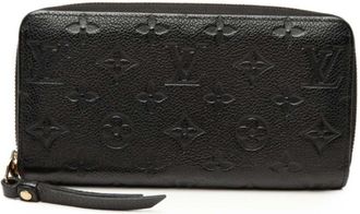 Louis Vuitton Black Noir Leather Long Wallet (Bi-Fold) (Pre-Owned)
