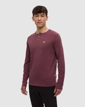 tentree Baker Henley Longsleeve in Rosewood Fleck at Nordstrom, Size Xx-Large