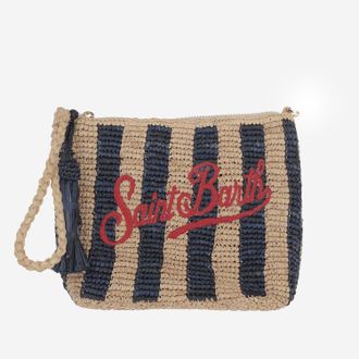 MC2 Saint Barth Raffia-Clutch mit Logo