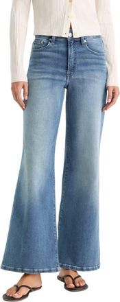 Good American Soft Tech Good Waist Palazzo Ankle Jeans in Indigo1238 at Nordstrom, Size 00