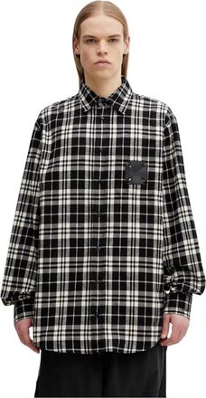 VETEMENTS Leren Kruis Flanellen Shirt - Heren - Casual Overhemden - Veelkleurig - L - Katoen - Overhemden