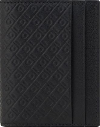 Ferragamo Mens Billfold Card Holder Black Calf Leather Umbrellas Accessory