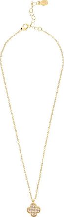 Rivka Friedman Pavé Cubic Zirconia Clover Pendant Necklace in 18K Gold Clad at Nordstrom Rack