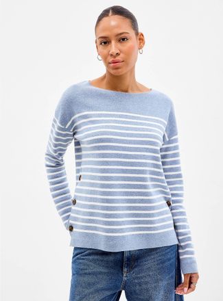 Contemporaine Womens Structured boat-neck sweater