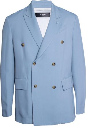 Amiri Blauwe dubbelbreasted blazerjas