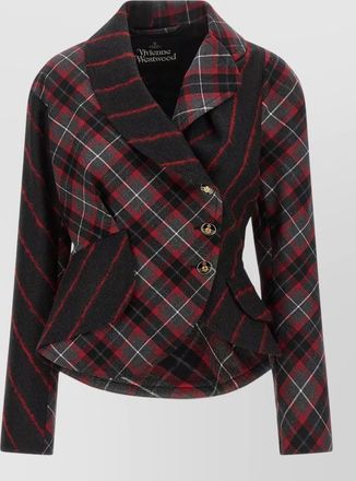 Vivienne Westwood virgin wool asymmetric tartan blazer
