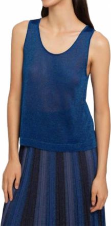 Maison Lurex Gala Tank Top In Royal Blue