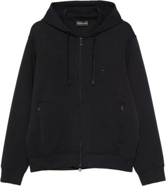 Emporio Armani Felpa con cappuccio in doppio jersey - - Sweatshirts & Hoodies - Uomo - Blu - M