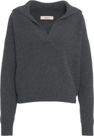 Jucca Ribbed Knit Sweater With Wide Polo Collar
