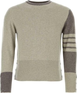 Thom Browne Grey Two-tone Cashmere Sweater
