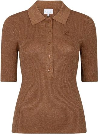 Dante6 Fayza Polo - Dames - Truien - Bruin - Maat: XL Denim