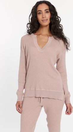 Leimere Cabo Split Neck Top in Dusty Rose at Nordstrom, Size Large