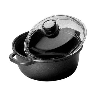 Risoli Risoli 00097bp-28pn Blackplus Casseruola 2 Manici Con Coperchio In Vetro 28 Cm 4,5 L Alluminio Antiaderente Eldiamant Profile Colore Nero