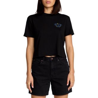 Volcom Dial Crop Graphic T-Shirt in Black at Nordstrom Rack, Size X-Small