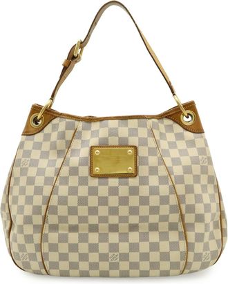 Louis Vuitton Ivory Damier Azur Canvas Shoulder Bag Tote Bag (Pre-Owned)
