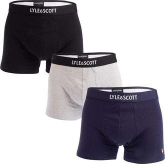 Lyle & Scott Heren Devon Boxershorts (Set van 3) (Zwart/Grijs)