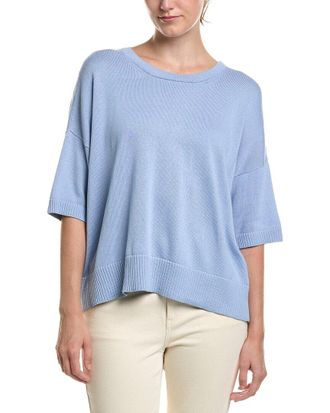 Eileen Fisher Crewneck Elbow Sleeve Sweater
