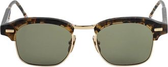 Thom Browne Acetate En Titanium Vierkante Zonnebril - unisex - Zonnebrillen - Bruin - 49 MM - Accessoires