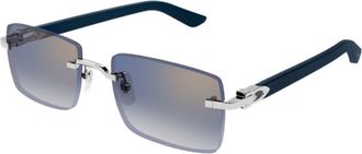 Cartier CT0579S Rimless Metal Sunglasses - Silver