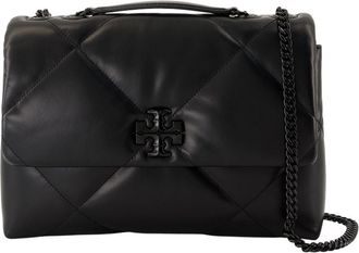 Tory Burch Womens Diamond-Quilted Leather Shoulder Bag Black Cowhide